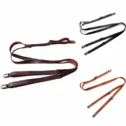 Adjustable Vintage Leather Adult Suspenders H Back Clipon (Black Brown Camel)