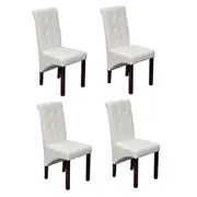 Dining Chairs 4 pcs White Faux Leather vidaXL