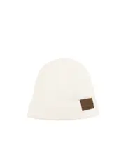 cashmere beanie hat L White