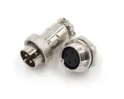 HQ 4 Contacts 4-Pin Aviation Plug Connector - M16MF - Panel Mount Male Pin