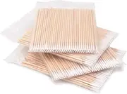 Cotton Swabs, Pointed Cotton Buds Dispenser, Small Cotton Buds Wooden Handle for Tattoo, Eyebrows, Beauty, Makeup, Nails (400 Pieces)