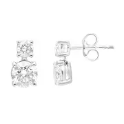 Drop Stud Earrings with 1.50ct of Laboratory Grown Diamonds in 9kt White Gold