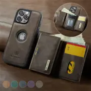 For iPhone 16e 16 15 14 13 12 Pro Max Plus Removable Magnetic Wallet Case Cover
