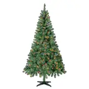 Pre-Lit 6.5 ft Madison Pine Artificial Christmas Tree, Clear/Multicolor Lights