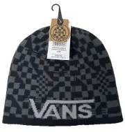 Vans Kids Reversible Checkerboard Winter Knit or Black Cable Beanie