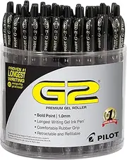 Pilot, G2 Premium Gel Roller Pens, Bold Point 1 mm, Tub of 48, Black
