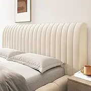 Beige,150cm/59inches,King Bed Cover Full Stretchable Bedside Cover Solid Color Headboard Slipcover Large Backrest Cover Thicken Upholstered Cover Suitable for All Kinds of Headboard