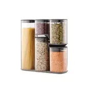 5pc Joseph & Joseph Podium Storage Jar Set Container Organiser w/ Stand Grey