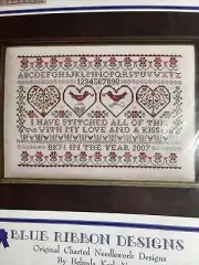 Stitched With Love cross Stitch Chart By Blue Ribbon Designs