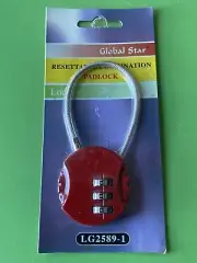 Vintage 1990s Resettable Combination Padlock LG2589-1, New