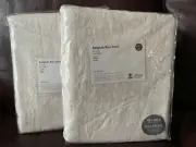 2pc West Elm Belgian Flax Linen Blackout Pole Pocket Drapery Natural Stone 84"