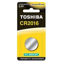 在飛比找森森購物網優惠-【東芝Toshiba】CR2016鈕扣型 鋰電池4粒裝(3V