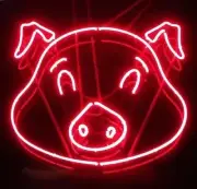 Pink Pig Artwork Neon Light Sign Gift Wall Window Light 20"