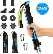 Barwa Nordic Walking Trekking Poles with Quick Lock System, Folding, Collapsible, Ultralight for Hiking, Camping, Mountaining, Walking, Trekking