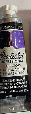 Grumbacher Pre-tested DIOXAZINE PURPLE oil paint color 37 mL- Made in the USA