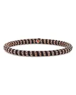 Roberto Demeglio Men's 18K Rose Gold Gio Black Nautical Cord Stretch Bracelet