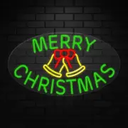 Merry Christmas Sign for Business Displays | LED Flex Neon | 30"W x 17"H x 1"D