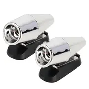2SET Car ABS Deer Alert Sound Alarm Ultrasonic Wind Power Animal Repeller (Black Silver)