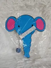 Vintage 1993 NOS Applause Blue Elephant Paddle Ball Kids Toy NOS!!!