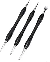 OwnMy 3PCS Leather Craft Modeling Tools Grooving Tools, Leather Embossing Spoons Leathercraft Modeling Carving Tools Kit, Leather Craft DIY Kit for Leather Press Rub/Edge Skiving