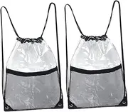 COSMEVIVI 2pcs Waterproof Toiletry Bag Clear Travel Toile Bag Mesh Drawstring Bag Swim Backpack for Swimmers Drawstring Beach Bag Beach Bag Backpack Mesh Bag for Swimming Gear Swim Bags