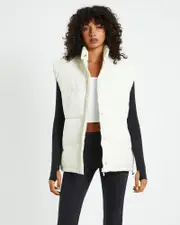 Longline Casey Puffer Vest Milk White