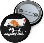 [Teegarb Letter Blanket] Hilarious Pinback Button Pin Badge Puppies Pet Snoozing Drowsing Lover Humorous Fur Pets Men Women
