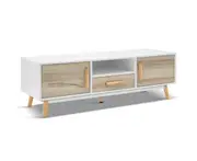 Artiss Wooden Entertainment Unit - White & Wood