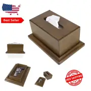 Stylish Walnut Tissue Box with Gun Storage - Perfect for Home Security Needs