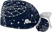[WOSHJIUK] Working Hat 2 Pack Scrub Caps for Women,Abstract Dragonfly,Tie Back Cap Adjustable Scrub Hat