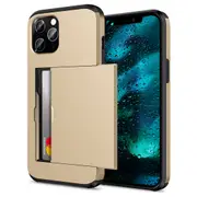 ZUSLAB iPhone 12 Pro Max Case Slide Armor Wallet Credit Card Holder Protective Cover for Apple (2020) - Gold