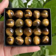 20x Wholesale Natural Tiger’s Eye Jasper sphere quartz crystal ball 15mm+ box