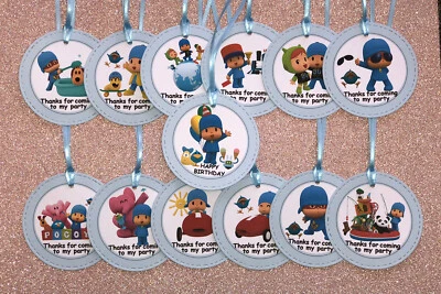 Pocoyo Inspired Party Thank You Tags. Set Of 12 Plus Happy Birthday Tag