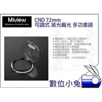 在飛比找PChome商店街優惠-數位小兔【Miview CND 72mm 可調式 偏光減光鏡