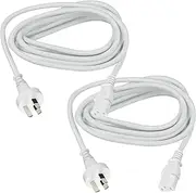 White Long Monitor Power Cable 3m C13 Connector 3 Prong SAA Plug 10a 250v Power Cords