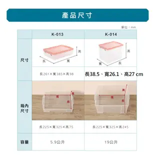 小毛收納『聯府K014強固型掀蓋整理箱19L』含稅開發票 收納箱 透明置物箱 置物箱 塑膠箱 玩具箱 KEYWAY