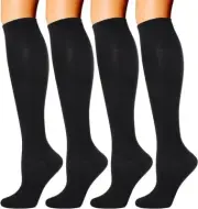 4 Pairs Compression Socks for Men and Women 20-30 mmHg Compression Stockings S/M