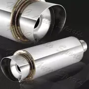 4" Fire Ball Slant Tip Stainless Weld On Exhaust Muffler 2.5" Inlet Universal