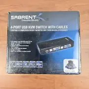 SABRENT 4-Port USB & VGA KVM Switch With 4 Sets Of Cables KVM-USB4