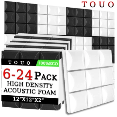 6-24 Pack Soundproof Acoustic Panel Foam Mushroom Shape Sound-Absorbing Cotton