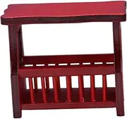 Totority Retro Style Mini Magazine Rack Wood Material 1:12 Scale for Boys and Girls' Room Box Decorations