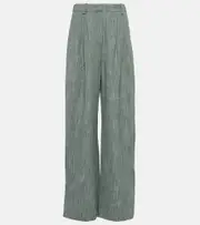 [CO] CO High-rise wool-blend wide-leg pants AU 12 green