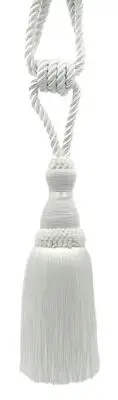 DÉCOPRO Tassel Tieback, Style# TBH8, Color# A1 - Pure White [Set of 4]