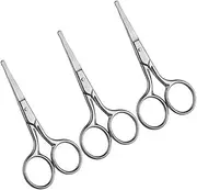 Ipetboom 1set Nose Hair Eyebrow Trimmer Scissors Safety Nose Hair Trimmer Nose Hair Scissors Stainless Steel Nose Hair Cutter Silver 3pcs