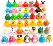 50Pcs Rubber Ducks Baby Bath Toys for Baby and Toddlers, 2.5Inch Assortment Mini Ducks for Kids, Rubber Duck for Ducking Birthday Gifts Halloween Christmas Party Favors