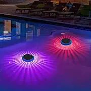 RRRPIO Floating Pool Lights, Solar Floating Pool Lights with RGB Color Changing, Waterproof LED Light for Inground Pools, Night Pool Parties, Fountains, and Outdoor Decor (2, Blue)