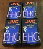 New JVC Compact VHS C Blank Camcorder Tape - 4 NEW Sealed 90 Minutes TC-30 EHG