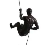 Industrial Style Climbing Man Resin Iron Wire Wall Hanging Decoration Sculpture Figures Creative Retro Present Statue Decor Type C-deep color