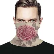 [NQHJT] Neck Gaiter Beautiful Vintage Flower Face Cover Scarf Breathable Sun & Wind-proof for Skiing Fishing Hiking Cycling, Style, One Size, Style, One Size