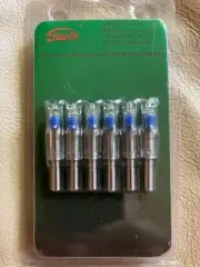 6 Pcs Lighted LED Nock for Archery Arrows with .302/7.62mm Inside Diameter Blue